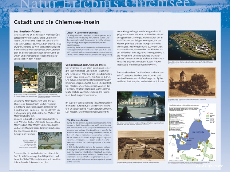 Tafel: Gstadt und die Chiemsee-Inseln