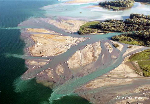 Mündungsdelta der Tiroler Ache