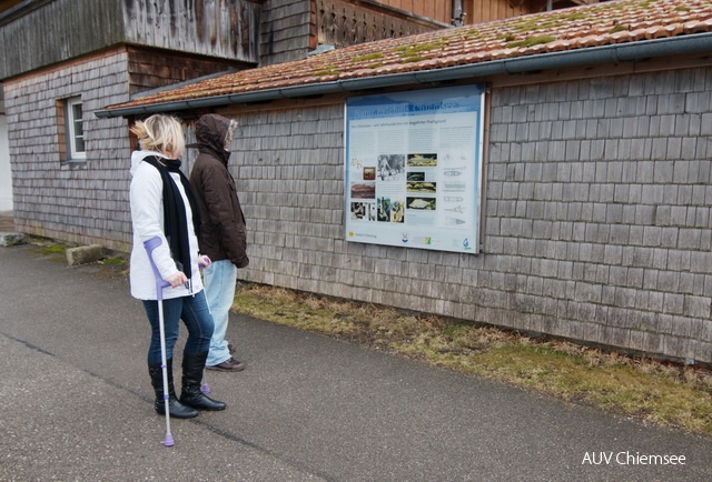 Tafel zur Chiemseefischerei
Die Informationstafel befindet sich an der Uferpromenade an der Fischerhütte in der Nähe des Dampferstegs.
CH - Station Chieming / Foto: Johann Zimmermann NatBeo-CH-jz-TafelCH_JZI_3557.jpg