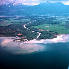 Achendelta bei Hochwasser