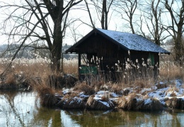 winterliche Bootshütte  ...
