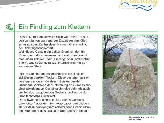 Info-Tafel 9: Kletter-Findling