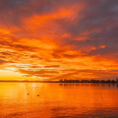 Abendrot vor Seebruck