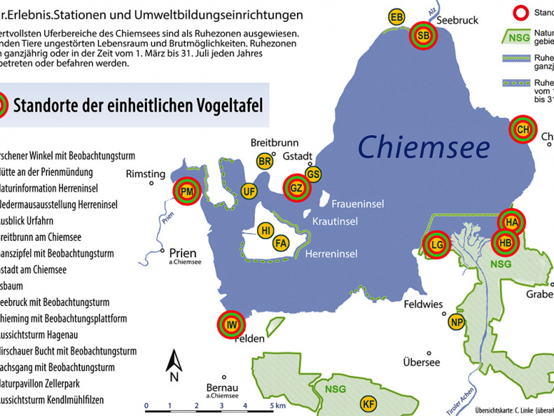 Vogeltafel - Standortekarte