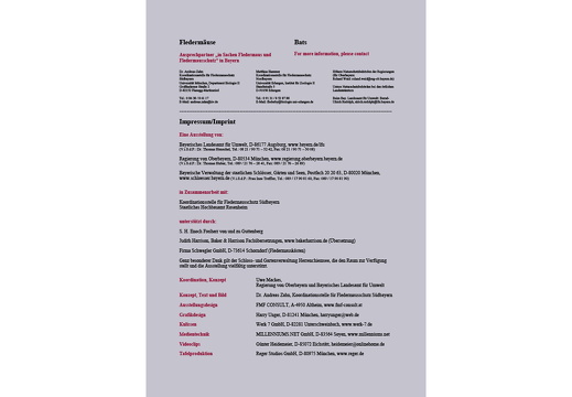 Tafel 8: Ansprechpartner & Impressum