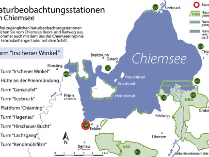 IW-Turmstandort auf der Chiemseekarte