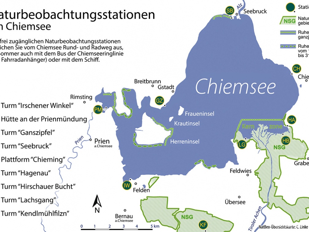 Karte: Naturbeobachtungsstationen