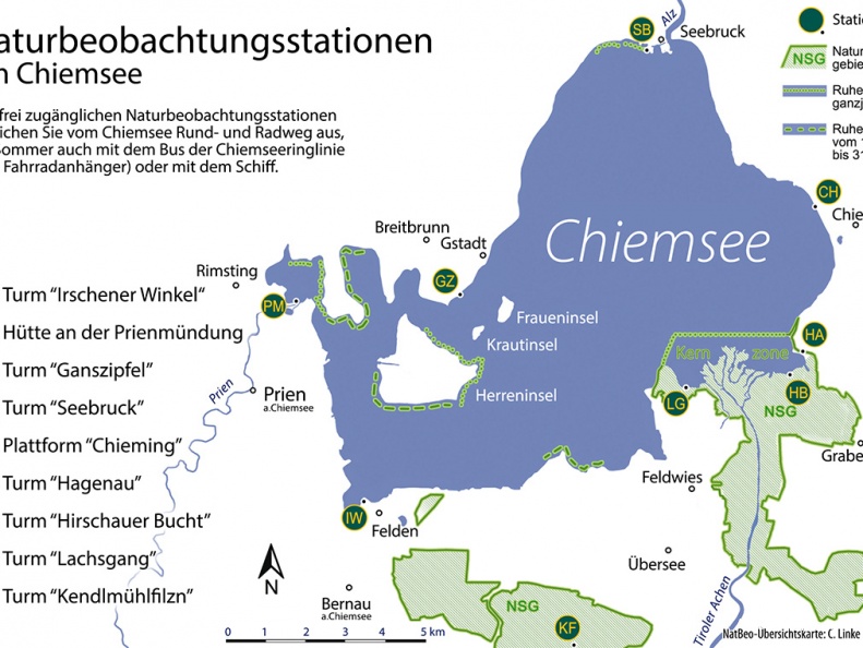 Karte: Naturbeobachtungsstationen