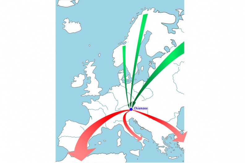 Der Chiemsee - Rast- und Überwinterungsgebiet
Der Chiemsee ist Rast- und Überwinterungsgebiet zahlreicher Vogelarten aus Nord- und Osteuropa, von hier aus ziehen viele weiter nach Süden.
HB - Station Hirschauer Bucht / Karte: Claus Linke HB_2-Vogelzug(Li)-1140pix.jpg