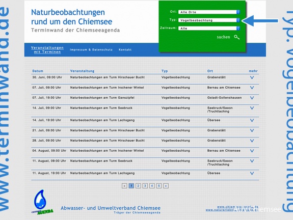 Terminwand der Chiemseeagenda