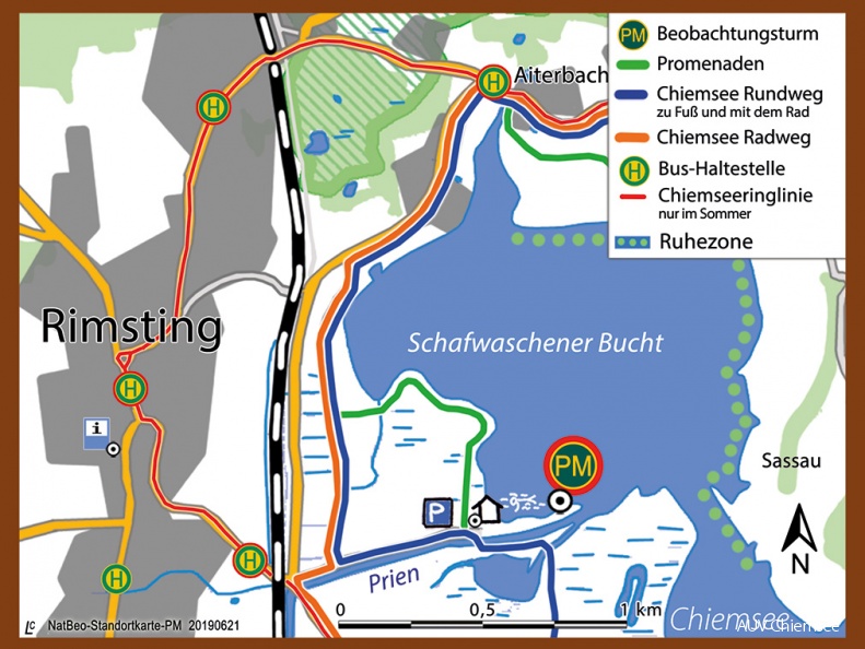 Standortkarte Hütte an der Prienmündung - PM -