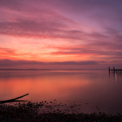 Morgenstimmung am Lambacher Chiemseestrand