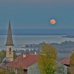Supermond über dem Chiemsee