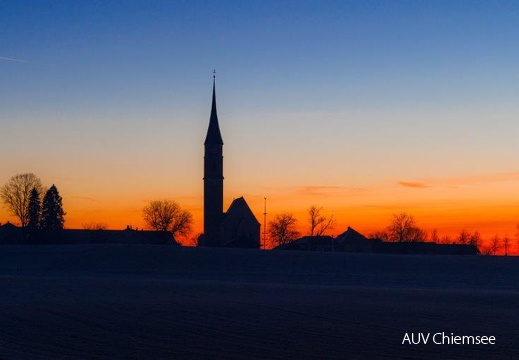 Morgenrot am 1. Januar 2025 bei Wasserburg